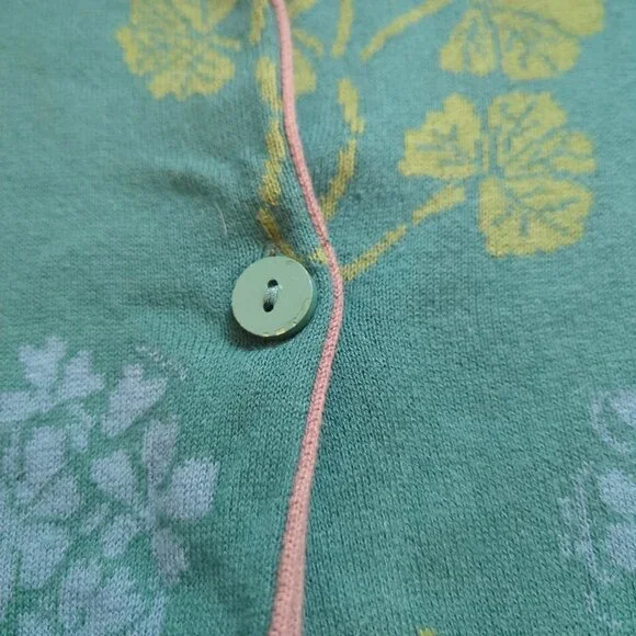 Gudrun Sjoden Marbacka Cardigan Long Sweater Organic Cotton XL Green Blue - Picture 14 of 16